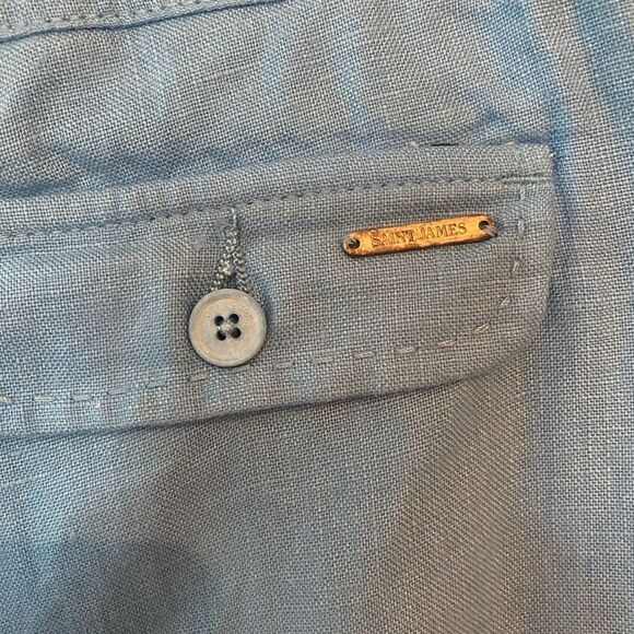 Saint James Sz 8 Classic Luxury Light Blue Chino Bermuda Cotton Shorts - Picture 6 of 8
